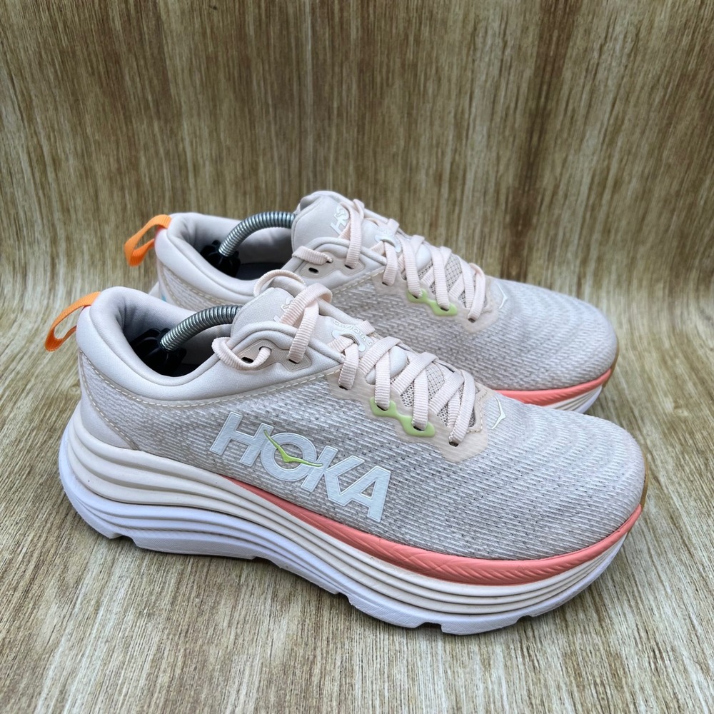 Hoka One One Gaviota 5 Sneakers Womens Size 8 Vanilla Eggnog Running 1134235 VLG